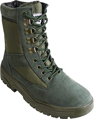 Savage Island Combat Boots Green Suede
