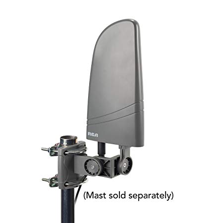 RCA Indoor TV Antenna HDTV Amplified Antenna TV Digital HD - Small Outdoor HD TV Antenna with VHF and UHF Reception Coaxial Cable and Over 50 Mile Range Black (AZON011)