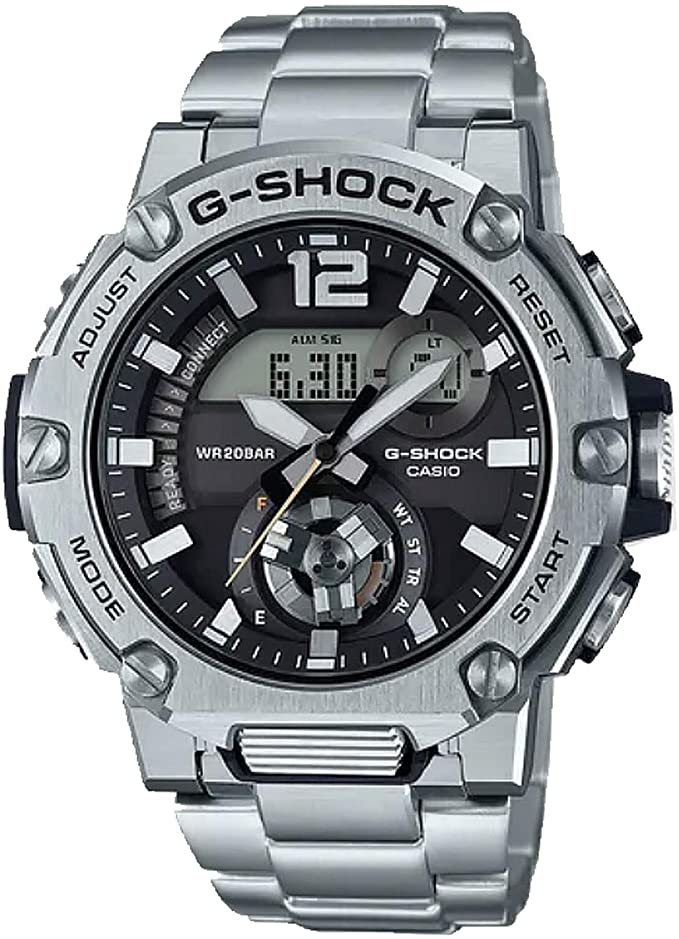 Casio G-Shock GSTB300SD-1A G-Steel Solar Powered Bluetooth Stainless Band Watch