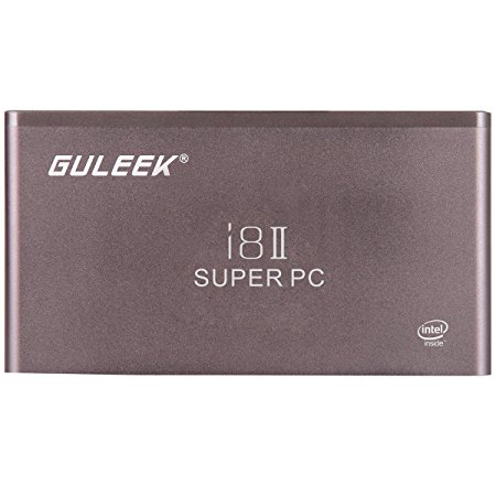 Guleek I8ii Pocket Wintel Mini Pc Desktop Computer Tv Box Windows10 Xbmc Media Player with Intel Atom Z3735f Quad-core Cpu 2gb Ddr3 32gb Emmc 2.4&5.8ghz Wifi Bluetooth 4.0 Built-in Battery Metal Case