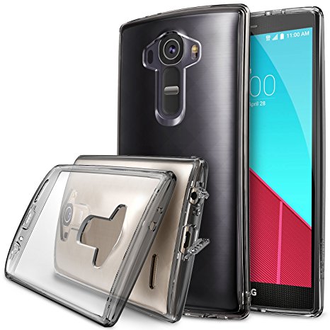 LG G4 Case - Ringke FUSION ***COMPATIBLE with LEATHER LG G4*** [FREE HD Film][SMOKE BLACK][All New Dust Cap & Drop Protection] Premium Crystal Clear Back Shock Absorption Bumper Hard Case for LG G4 - Eco/DIY Package