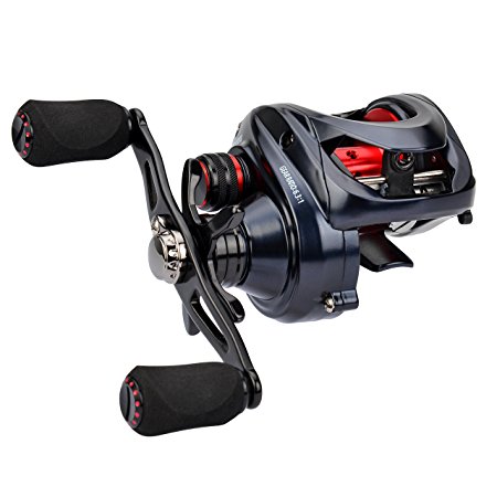 KastKing Spartacus Maximus Metal Baitcasting Fishing Reel – Saltwater Baitcaster- 10   1 Shielded Stainless Bearings - 25 LB Carbon Fiber Drag - Zero Flex Aluminum Alloy Construction