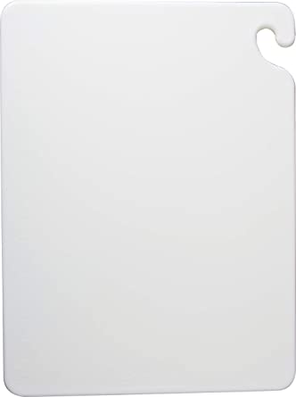 San Jamar CB101212WH Cut-N-Carry Co-Polymer Cutting Board, 12" Length x 10" Width x 1/2" Thick, White