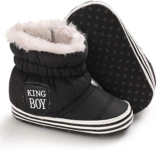 Isbasic Baby Toddler Snow Boots Infant Boys Girls Soft Sole Button Premium Antiskid Ankle Booties Winter First Walking Shoes