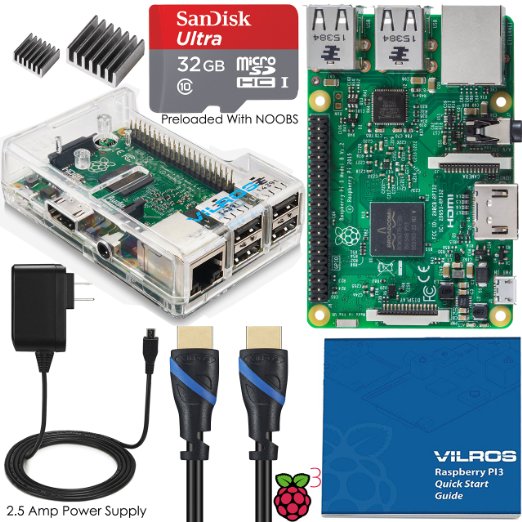 Vilros Raspberry Pi 3 Complete Starter Kit--Clear Case and 32GB SD Card Edition