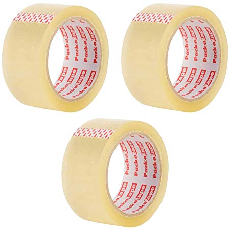 3 Rolls Packatape 48MM x 66M Clear Packaging Tape for Parcels and Boxes. This Heavy Duty Clear Packing Tape Provides a Strong, Secure and Sticky Seal for Your Boxes. by Packatape