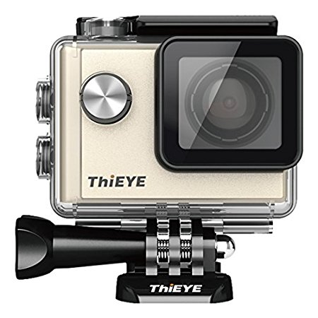ThiEYE i60 WIFI 1080P 60fps Action Camera 12MP Waterproof/Dustproof/Shakeproof Helmet Camera HD DVR Digital Camcorder Sports Action DV Cam Full HD 1.5 Inch LCD Display Outdoor Motorbike Camcorder (Gold)