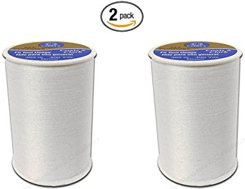 Coats & Clark All Purpose Thread 400 Yards White (One Spool of Yarn) (2 Pack)