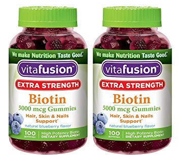 Extra Strength Biotin Gummies, 100 Count (2 Bottles)