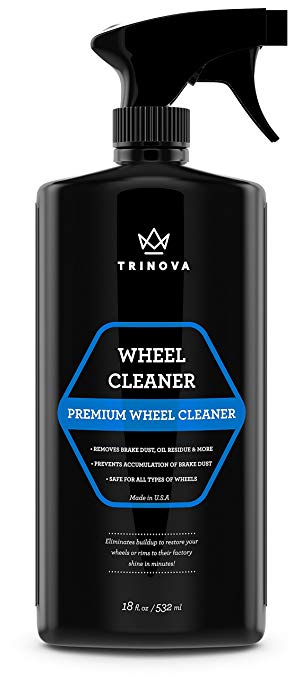 Wheel Cleaner Gel - for Removing Tire Dirt, Oil Residue, Dust & More - Restores Shine & Clears Stains - Works on Polished & Painted Alloy & Chrome Wheels - Acid-Free Formula - 18 OZ - TriNova