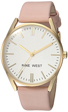 Nine West Goldtone and Light Pink Strap Watch