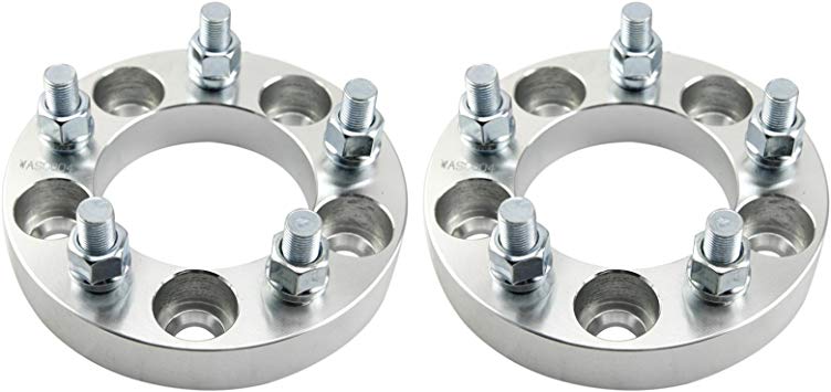 OrionMotorTech 2pc Wheel Spacers/Adapters | 5 Lug 5x4.5 / 5x114.3-1" Thickness - 1/2" x20 Studs for Dodge Nitro Ford Mustang Jeep Wrangler Lincoln Mazda Mercury