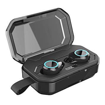 Wireless Headphones Bluetooth 5.0 Vocal Sync, 3000mAh Charging Box True Wireless Earbuds Touch Volume Control, Dual Mic Noise Cancelling Headphones Mono Stereo Mode, Bluetooth Earbuds IPX7 Waterproof