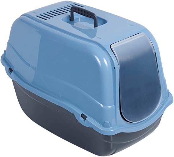 Dogi Click and Secure Pet Cat Litter Tray Toilet Box, Blue