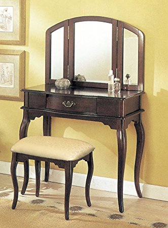 William's Home Furnishing Espresso Tri-mirror Vanity