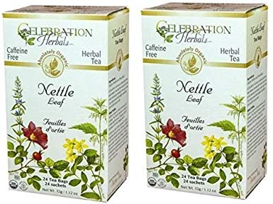 Celebration Herbals Organic Nettle Leaf Tea Caffeine Free, Feuilles Dortie -- 48 Herbal Tea Bags (2 packs of 24)