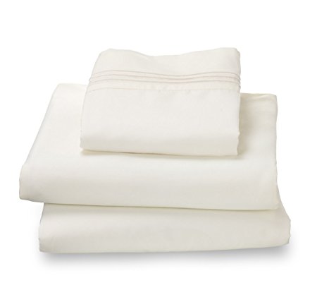 Where the Polka Dots Roam 100% Ultra Soft Microfiber Easy Care Luxury Sheet Set, Twin XL, White