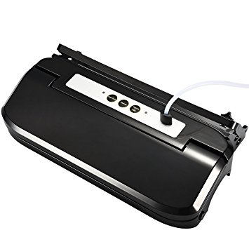 Vacuum Sealer, [Update Version] Pictek 3-in-1 Fully Automatic Food Vacuum Saver, Easy One-Touch Vacuum Sealing System Machine with vacuum tube and Cutter, Black