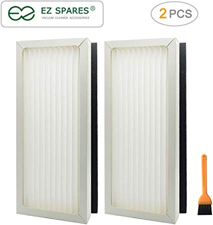 EZ SPARES 2pcs Replacements for Hamilton Beach True Air Purifier 04383 04384 04385 04386 Part # 990051000 Air Filter Hepa Attachment