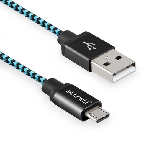 3.3ft/1M [Heavy Duty Series] Micro USB Charging & Sync Data Cable with Nylon Braided Design for Samsung Galaxy S6 Edge / S4 / S3 / S2, Note 5 / 4 / 3 / 2, HTC One M9 / M8, Nexus 7 / 9 / 10, LG G4, Moto G / X, Nokia Lumia and More - Black