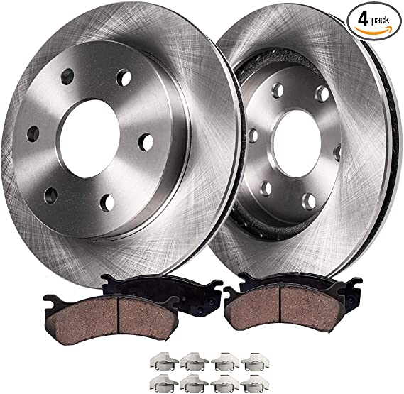 Detroit Axle - 319mm Front Disc Rotors   Brake Pads Replacement for Toyota FJ Cruiser Tacoma 4Runner - 4pc Set