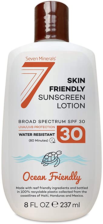 Reef Safe Sunscreen SPF 30 - Safe for Sensitive Skin and Face - Made with Aloe & Vitamin E - Moisturizing Broad Spectrum UVA/UVB Protection - Reef Friendly Ingredients - 8 fl oz