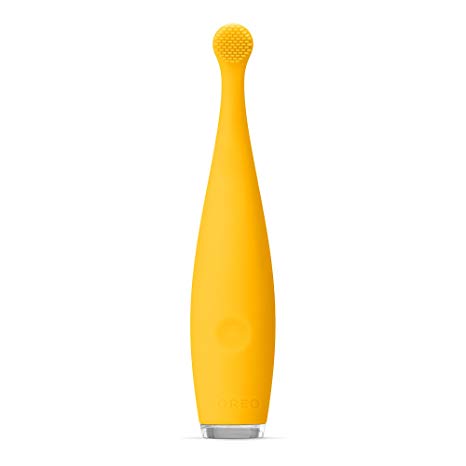 FOREO ISSA mikro Sensitive Electric Toothbrush for Babies & Toddlers (0-5 Years Old), Sunflower Yellow, Gentle Medical Silicone Bristles for Oral Care, USB Rechargeable, 2 Year Warranty