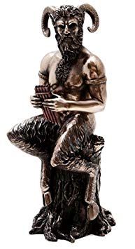 Pan Statue Greek god of Nature Figure Bronze Powder Cold Cast Resin Figurine