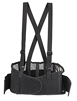 Back Brace Lumbar Support with Adjustable Suspenders, front Velcro for Easy and Quick Fastening, High Quality Breathable Back Panel made with Spandex Material, Removable Straps. (Size S)