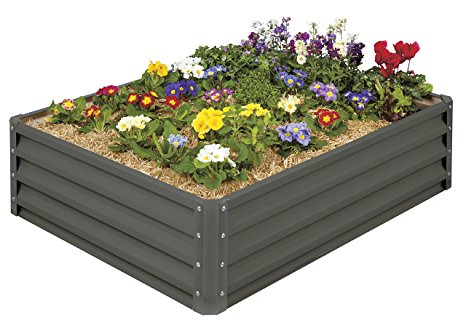 High-Grade Metal Raised Garden Bed Kit (3 ft. x 4 ft. x 1 ft.) - Elevated Planter Box For Growing Herbs, Vegetables, Greens, Strawberries, Flowers, and Much More (01)