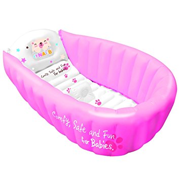 Nai-B Hamster Inflatable Safety Baby Bathtub & Portable Outdoor Baby Swimming Pool (Pink)