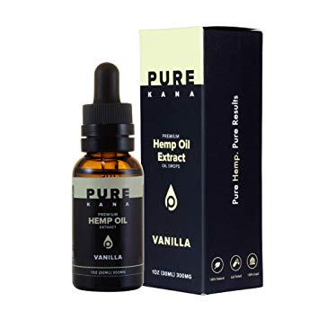 PureKana Oil - Vanilla Flavored Pure Hemp Oil Extract - 100% Natural - Reduce Anxiety, Relieve Pain, Improve Sleep Quality (300mg)