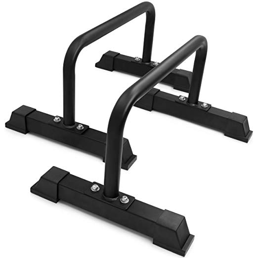 Yes4All Steel Parallettes Push-Up Bars with Non-Slip Rubber Feet 24x12”