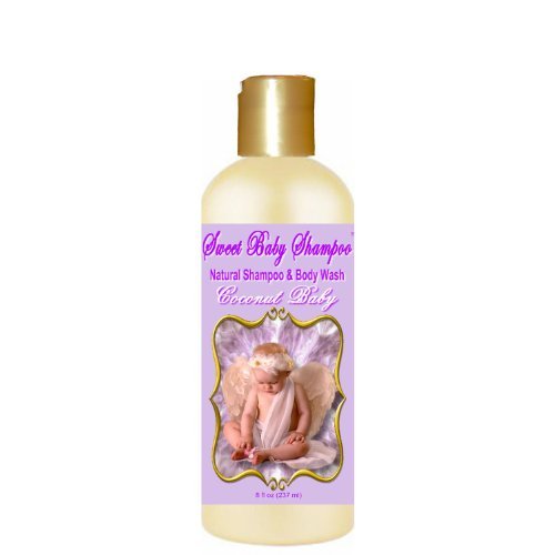 Sweet Baby Shampoo, 8 oz., Sulfate Free, No Parabens, Phthalates, Dyes, Endocrine Disruptors, SLS Free, Vegan, Natural (Coconut Baby)