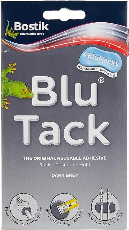 Bostik Blu Tack Grey, Multipurpose Reusable Adhesive, Clean, Safe & Easy to Use, Non-Toxic, 64g