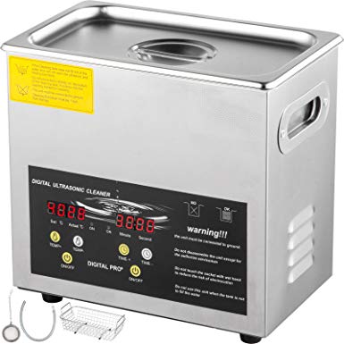 VEVOR 3L Upgraded Ultrasonic Cleaner Professional Digital Lab Ultrasonic Parts Cleaner with Heater Timer for Jewelry Glasses Cleaning(200W Heater,120W Ultrasonic)