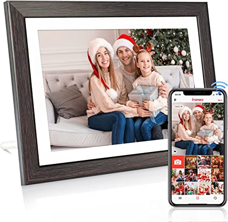 Cadre Photo numérique HMTECH 10,1" FHD Smart WiFi avec écran Tactile IPS, Stockage 16 Go, Rotation Automatique, Montage Mural, Photos ou vidéos n'importe où Via l'application Gratuite