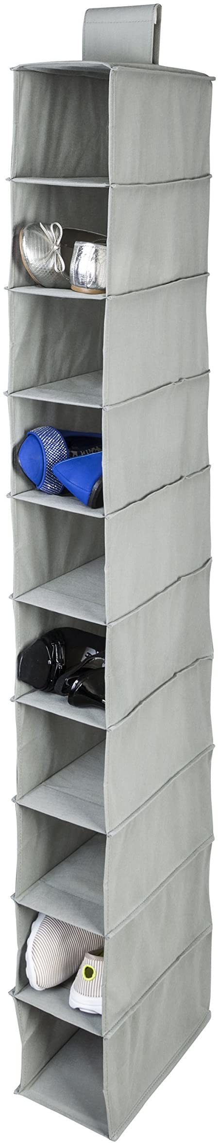 Honey-Can-Do SFT-01117 10-Shelf Hanging Organizer, Gray