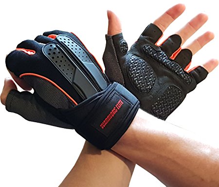 Workout Exercise Gloves for Gym Weightlifting Fitness & Crossfit Training - Bodybuilding Gloves for Men & Women- Microfiber Silica Gel Grip Training Gloves W. Wrist Strap Wrap Support - Best Comfortable Breathable Workout Gloves for Gym Training and Physical Fitness