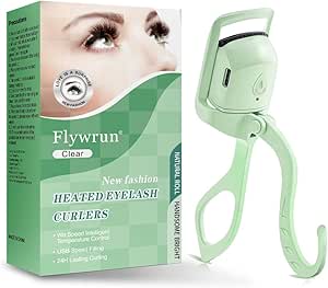 Heated Eyelash Curler - Fast Heat up Within 5s - 24 Hours Long Lasting - Rechargeable Electric Eyelash Curler - Temperature Control - Safe Anti-Burn Lash Curler - Quick Natural Curling Eye Lashes