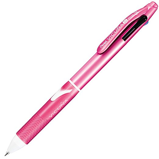 Pentel Ballpoint Pen Vicuna, Extra Fine, Black, Red, Blue, Rose Pink (BXC35P)