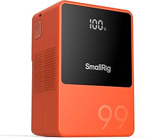 SmallRig V Mount Battery VB99, 99Wh / 6800mAh V-Mount Battery with PD 100W USB-C Fast Charging, with D-TAP, USB-A, Dual DC Port, OLED Screen, for Camera, Camcorder, Monitor, Video Light, Orange - 4929