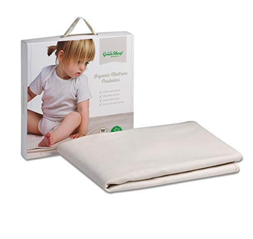 The Little Green Sheep Organic Waterproof Cot Bed Mattress Protector (70x140cm)