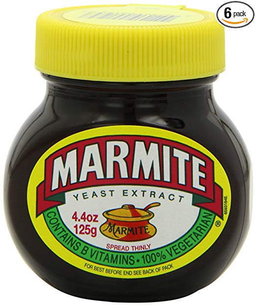 Marmite Yeast Extract, 4.4-Ounce Jars (Pack of 6)