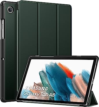 MoKo Case Fits Samsung Galaxy Tab A8 10.5 Inch 2022 (SM-X200/SM-X205/SM-X207), Lightweight Slim Shell Shockproof Back Stand Cover with Auto Wake/Sleep, Midnight Green