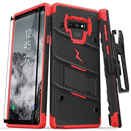 Zizo Compatible Bolt Series Military Grade Drop Tested Tempered Glass Screen Protector Samsung Galaxy Note 9 Case