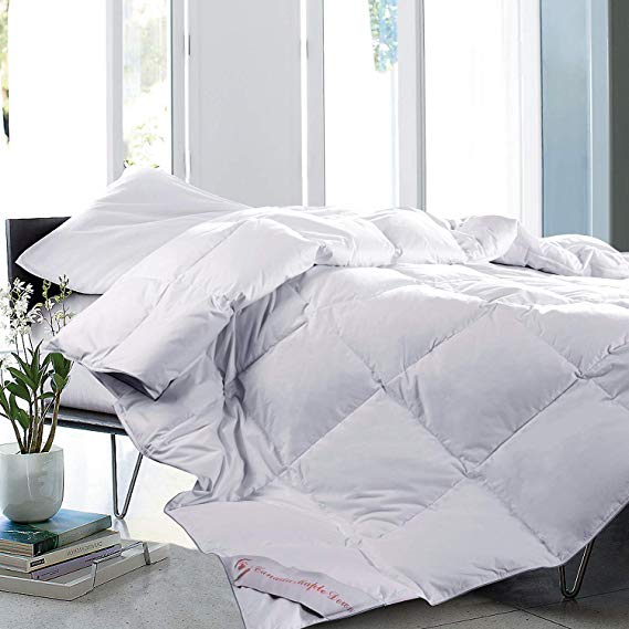 Maple Down Superior White Queen Comforter, Down Alternative Comforters for All Season with Cotton Soft Shell, Hotel Quality Duvet Insert, 90 x 90 inches.