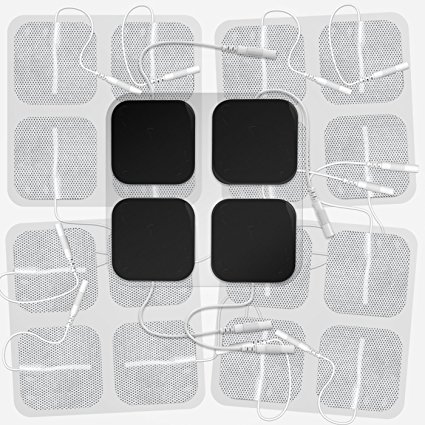 DONECO 2" Square TENS Unit Electrodes, 20-Pack Electro Pads for TENS Therapy - Compatible with Most TENS Machine Models - 20-Piece Value Pack - Self-Adhering, Reusable and Premium Quality