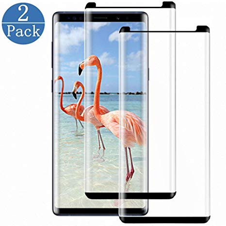 [2 Pack] Galaxy Note 9 Tempered Glass Screen Protector(6.2”) [3D Curved ] [Bubble-Free] [Anti-Scratch] [9H Hardness][ Easy Installation ] (Released in 2018) for Galaxy Note 9 (Balck)