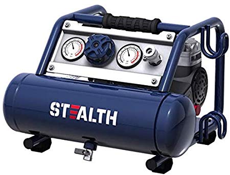 STEALTH Air Compressor, Ultra Quiet,Powerful,Portable,Oil-Free 1/2HP 1 Gallon Air Compressor, for Home, Garage, Workshop, Blue-SAUQ-1105